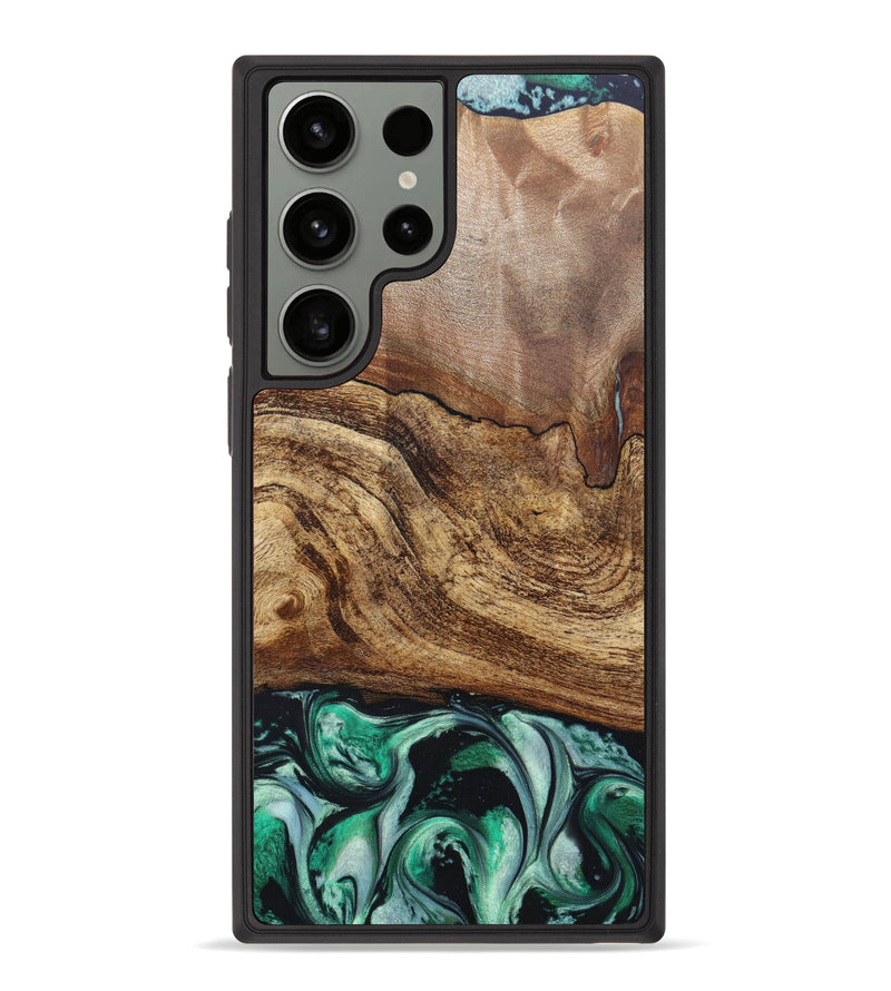 Galaxy S23 Ultra Wood+Resin Phone Case - Winona (Green, 630603)