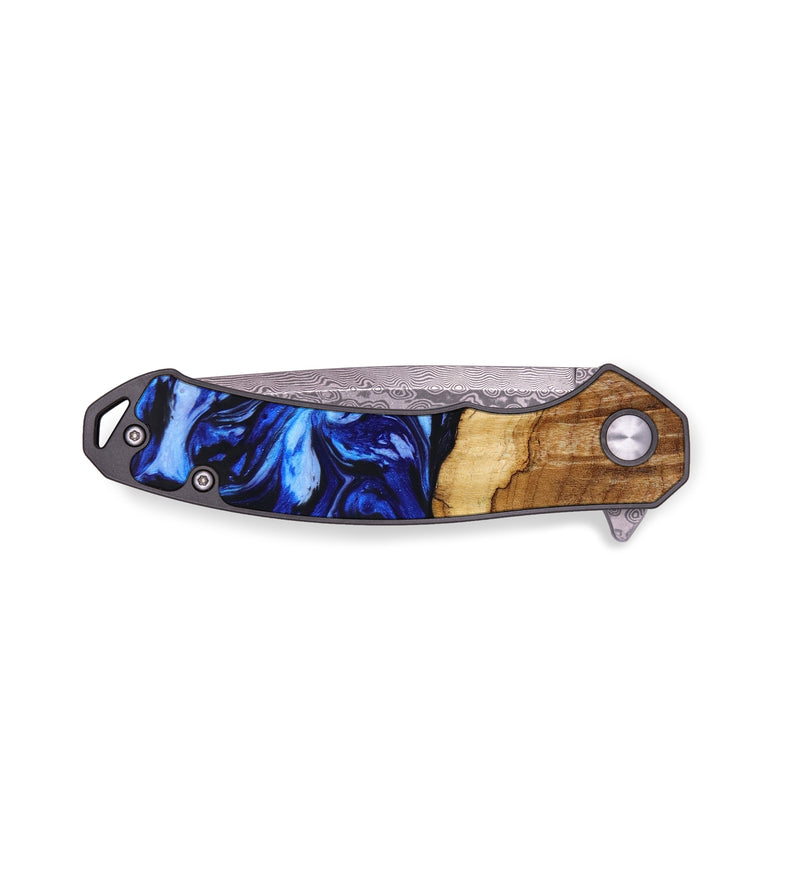 EDC Wood+Resin Pocket Knife - Patrick (Blue, 641881)