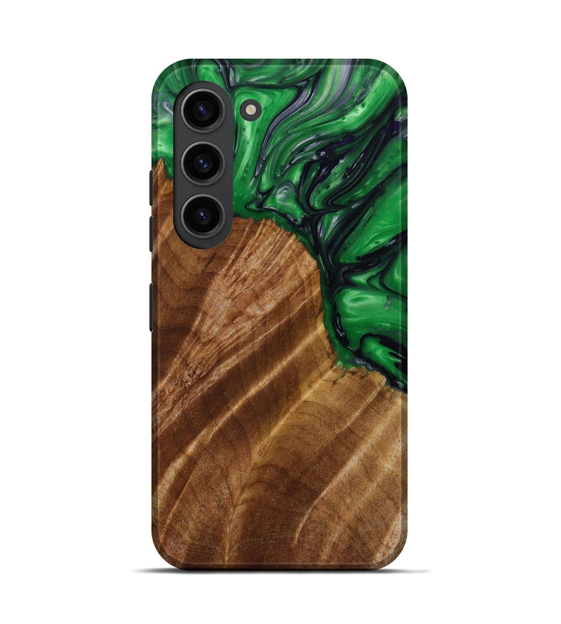Galaxy S23 Wood+Resin Live Edge Phone Case - Ella (Green, 644015)